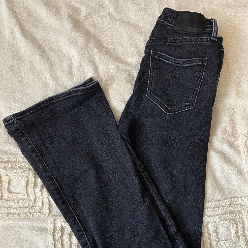 Denim forum black flare jeans